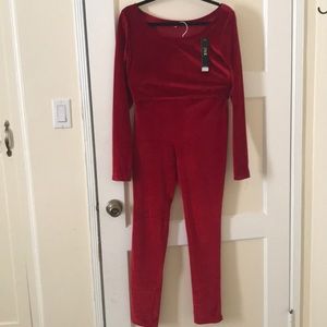 Red velvet crop top set